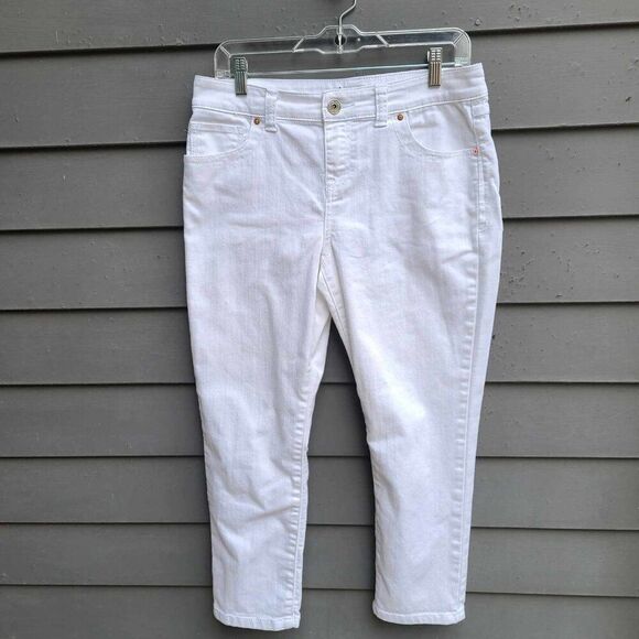 INC Denim White Skinny Leg Regular Fit Crop Jeans size 10 - Picture 12 of 12